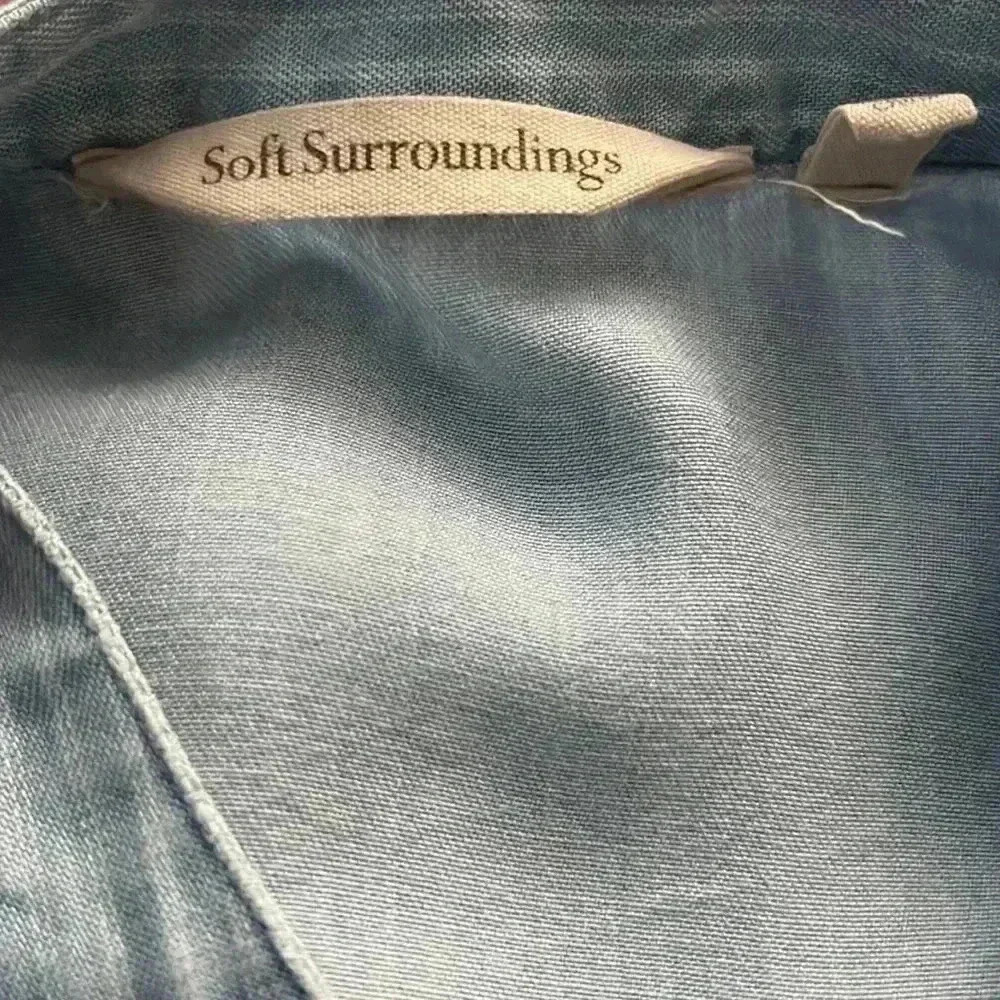 Soft Surrounding Stripe Button Front Blouse Tunic… - image 6